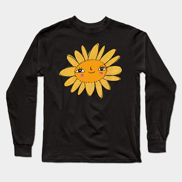 Sunflower Long Sleeve T-Shirt by Mary Mastren